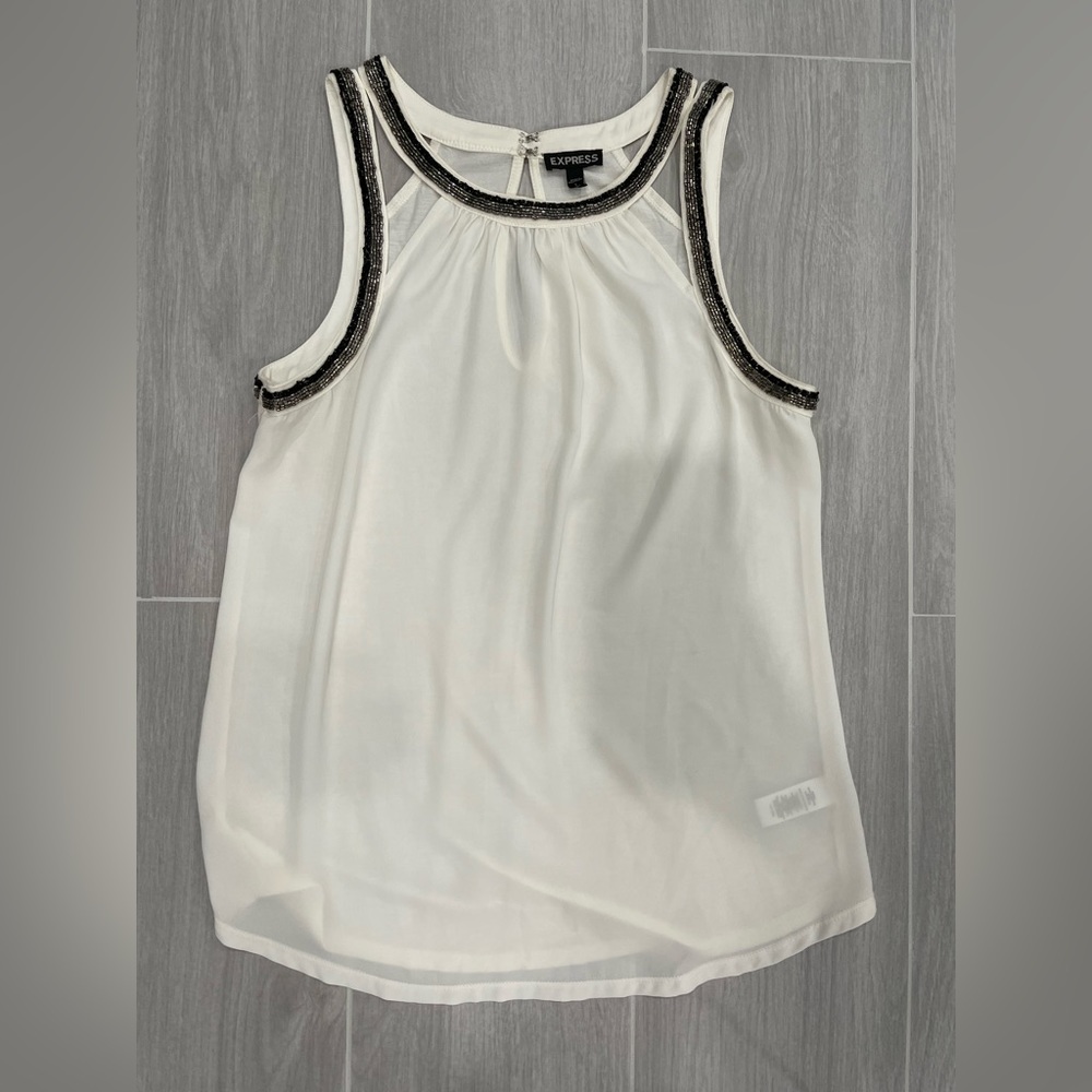 Express Beaded Sleeveless Blouse